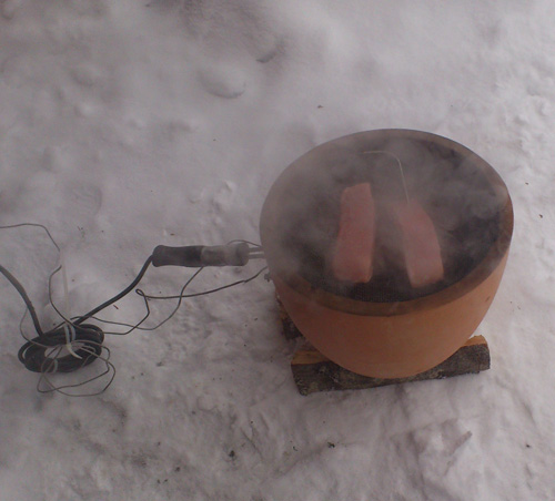 Smoking salmon